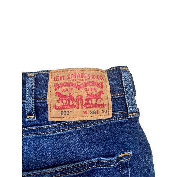 Levi’s 502 Skinny Fit Jeans – Men’s 38W x 30L Blue Dark Wash Denim - Picture 7 of 7